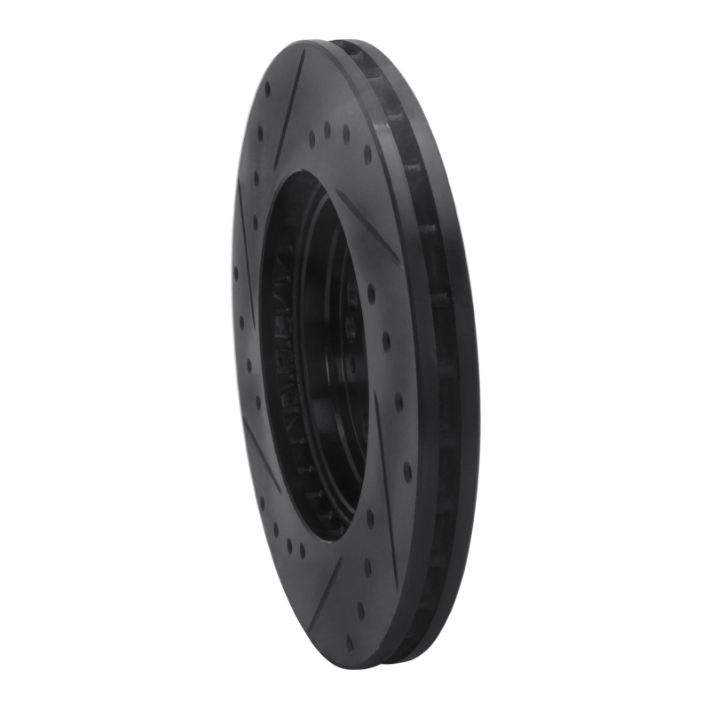 Dodge STEALTH Brake Rotor (1) - Front Right - R1 Concepts - Drilled & Slotted - Black - `91-`04